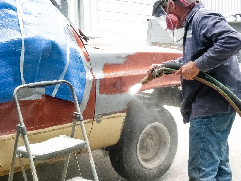 Automotive dustless blasting project