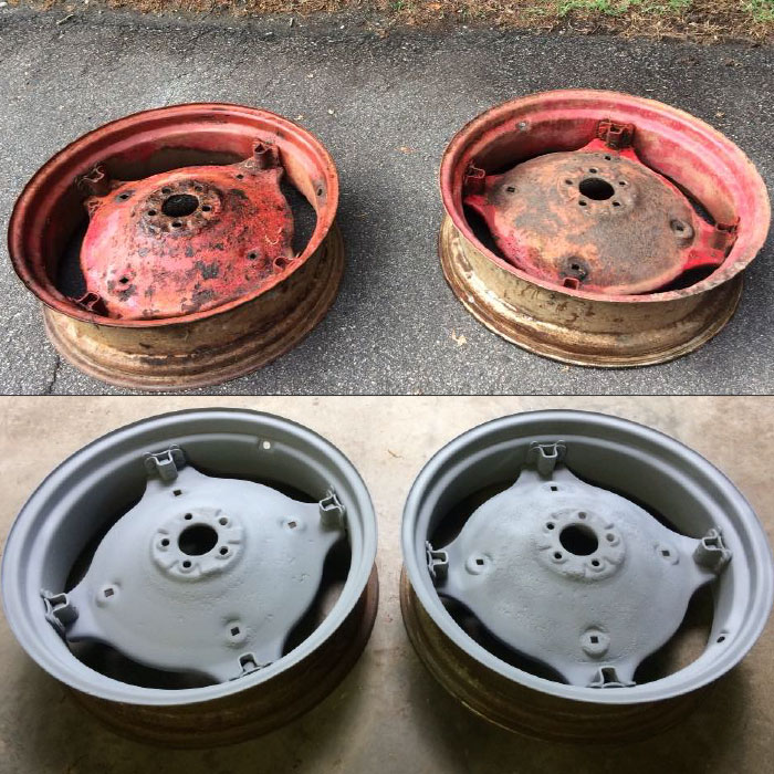Automotive part after dustless blasting